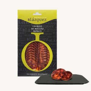 Blázquez Chorizo of acorn-fed 50% Ibérico pig “Admiración”, from Guijuelo, Salamanca, pre-sliced 100 gr