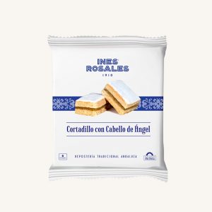 Inés Rosales Cortadillos con cabello de ángel (Cortadillos with pumpkin pulp), from Seville, 6 unit pack 216 gr